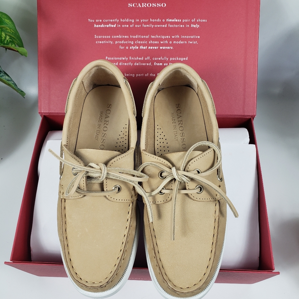 Scarosso Nubuck Leather Loafer - "Oprah" Coastal Yacht Luxury Boat NEW 38/8